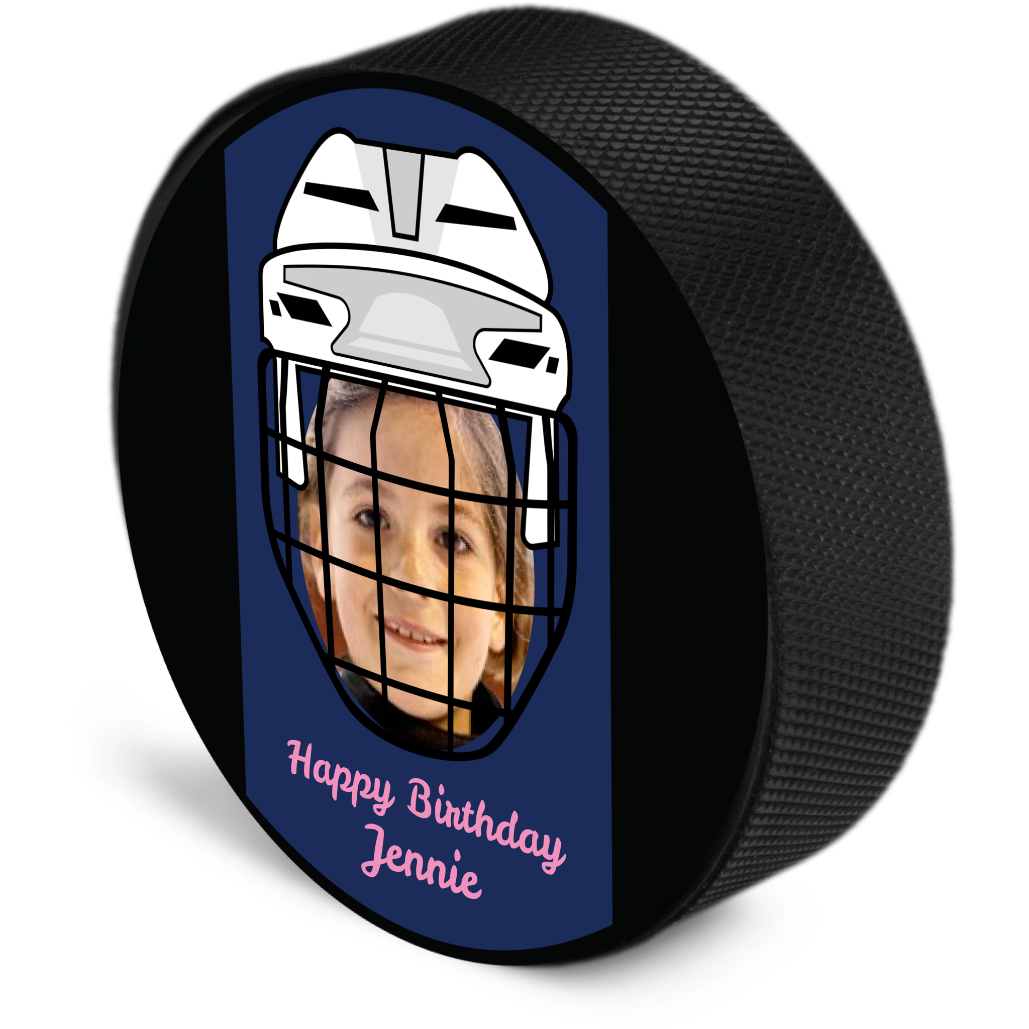 Face Helmet Birthday Puck